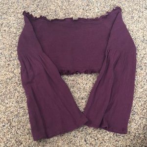 Off the shoulder strapless top